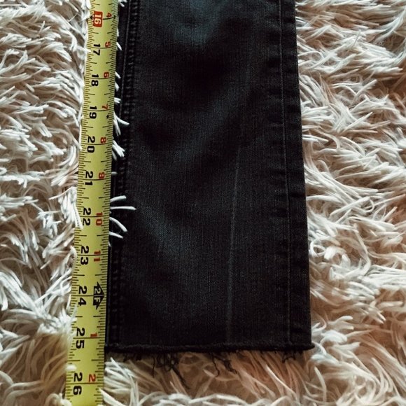 UEC - Volcom Jeans Size 1 - Distressed Washed Black w/raw hem - Straight Leg - Picture 9 of 9